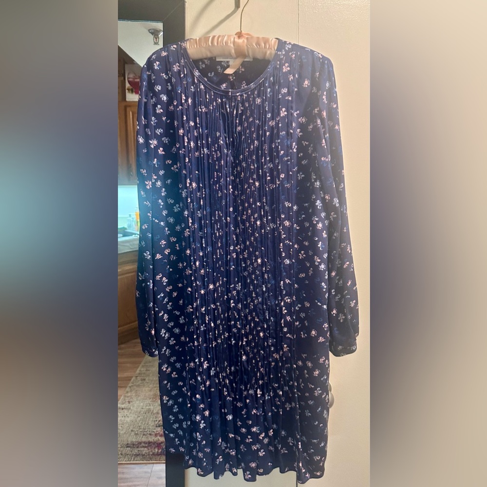 Diane Von Furstenberg Silk A-Line Dress with subtle floral pattern